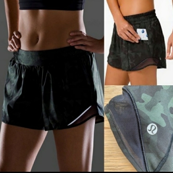 lululemon athletica Pants - NWT!! LULULEMON Hottie Hot Green Camo 4" Inseam Shorts